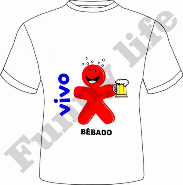 Camiseta Vivo bêbado tamanho P,M,G e GG